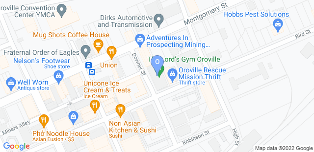 Map to Oroville Jiu Jitsu Academy